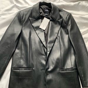 Zara Leather Blazer Never Worn!!
